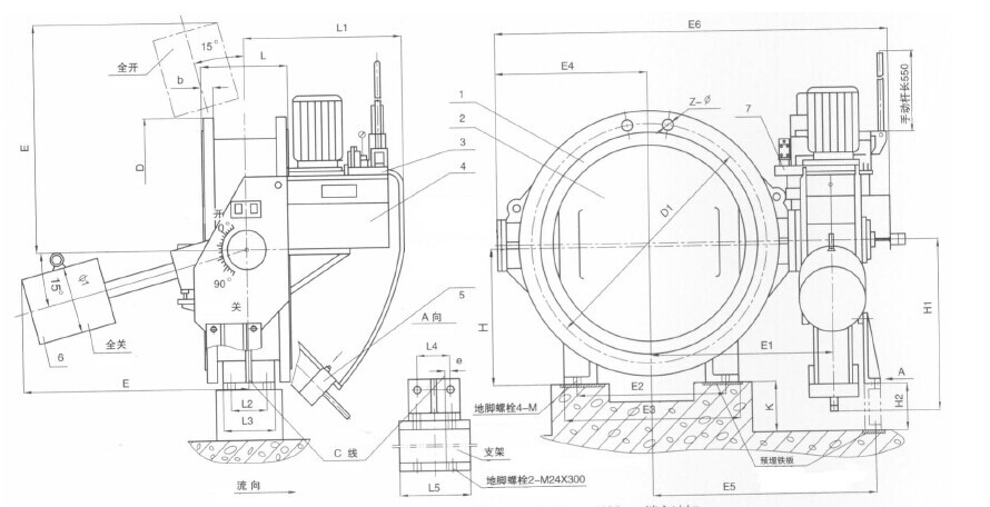 Water Turbine Inlet Pressure Self-maintaining hydraulic operated Butterfly Valve