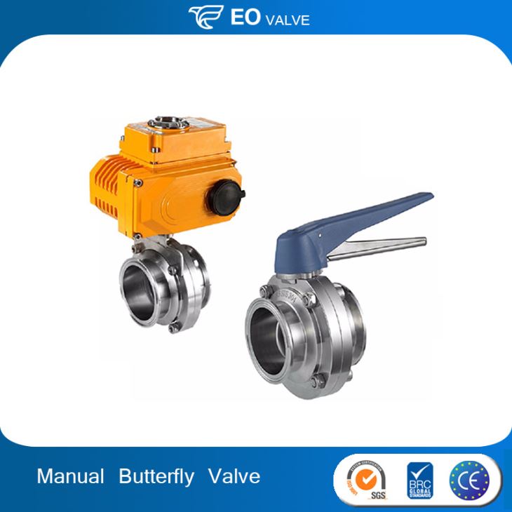 Food Grade Stainless Steel Sanitary Manual Weld Butterfly Valves