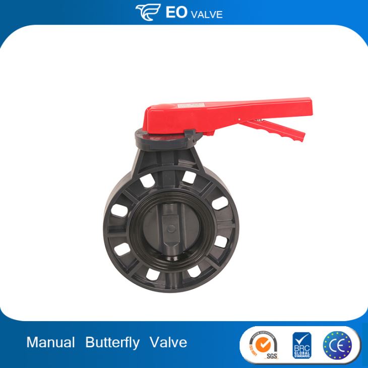 Hand Wheel Type Manual Double Flange Upvc Pvc Water Butterfly Valve