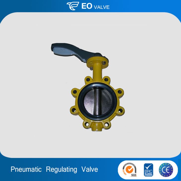 High Temperature Gas Regulation Cast Iron Pneumatic Lug Butterfly Valve