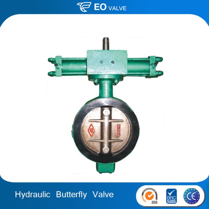 Hydraulic Actuator Wafer Flange Midline Butterfly Valve