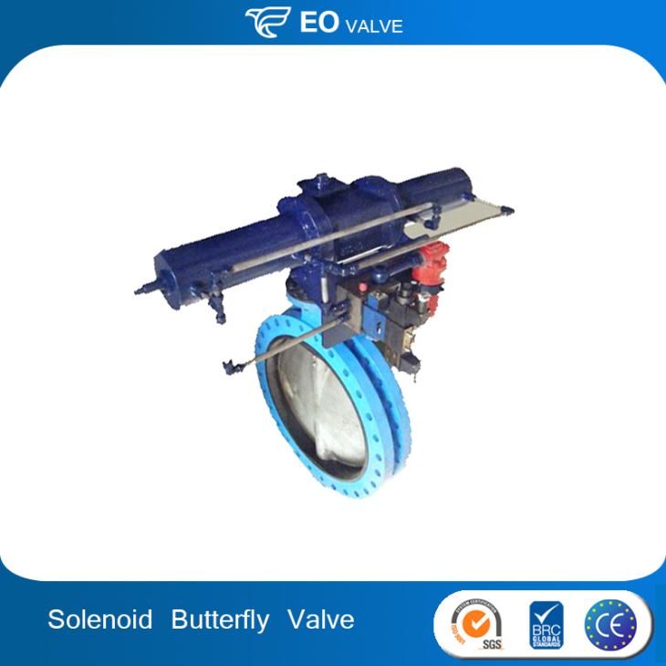 Pneumatic Hydraulic Rotory Actuator Butterfly Valve With Solenoid Valve