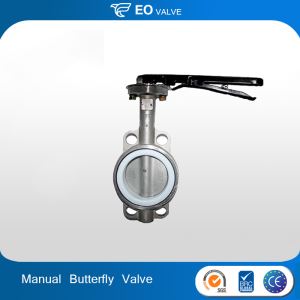Cast Iron Dn200 Wafer Type Lever Operated Manual Butterfly Valve