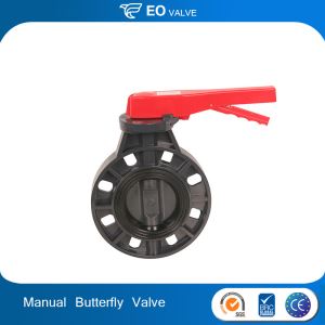 Hand Wheel Type Manual Double Flange Upvc Pvc Water Butterfly Valve
