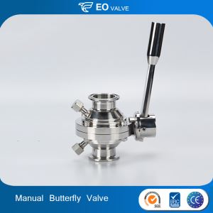 Stainless Steel Butterfly Type Sanitary Ball Valve With Drain