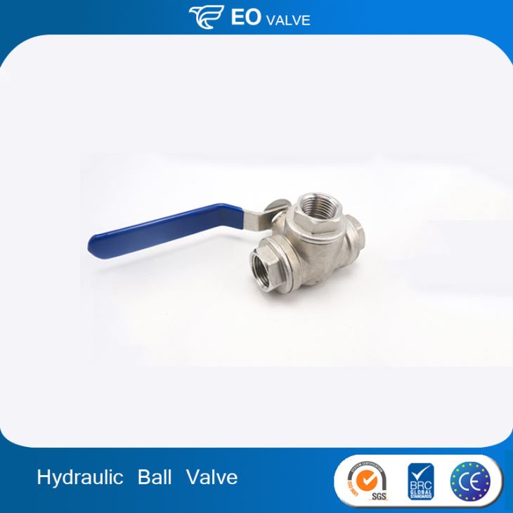 Stainless Steel 3 Way Hydraulic Steel Valve Male Thread Ball Valve